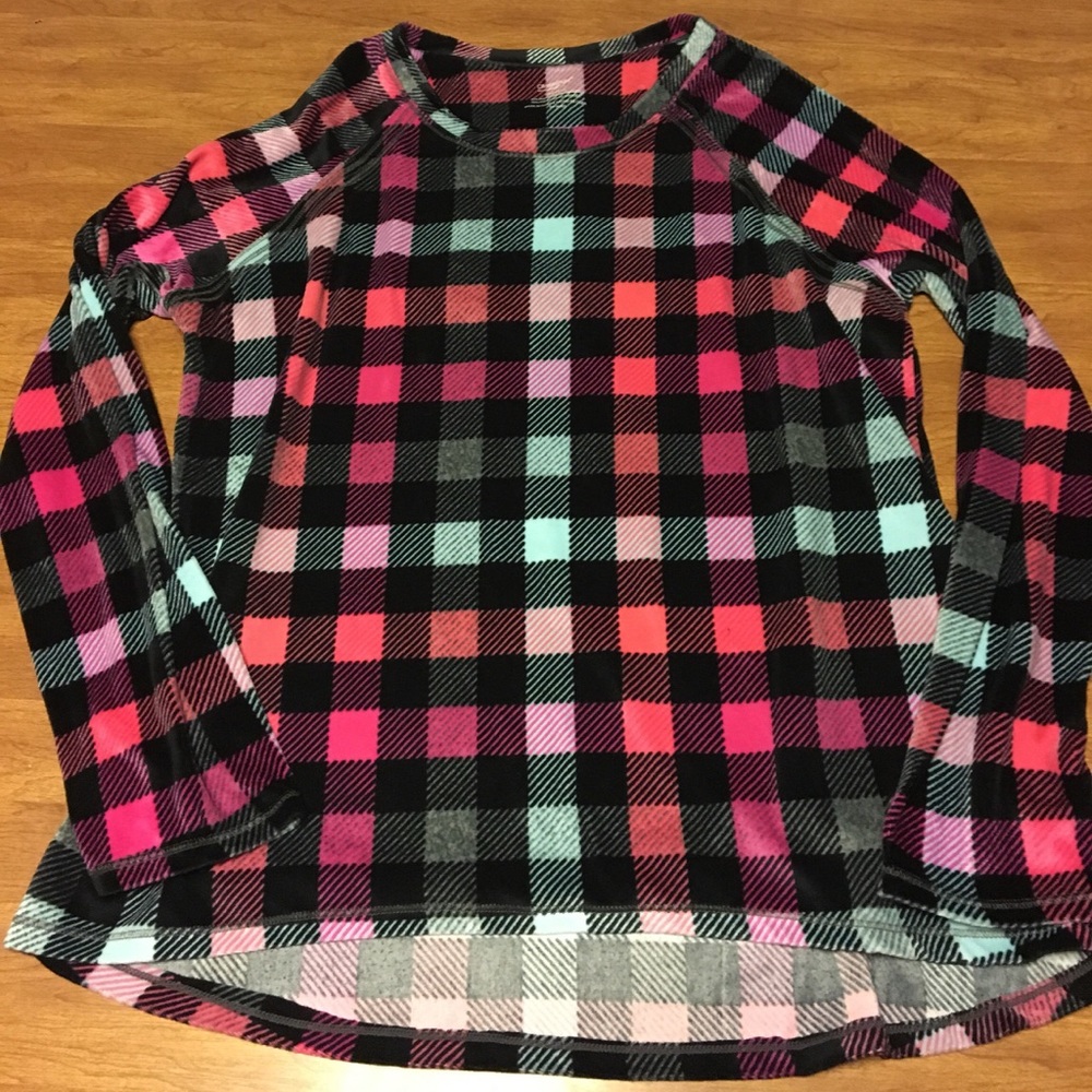 Climate Right pink plaid pajama top